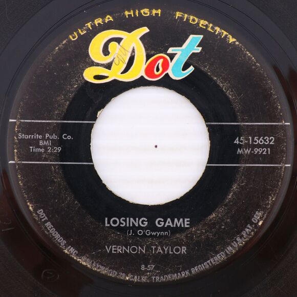 Other - Vernon Taylor – Losing Game / I've Got The Blues - 1957 45 rpm Record 45-15632